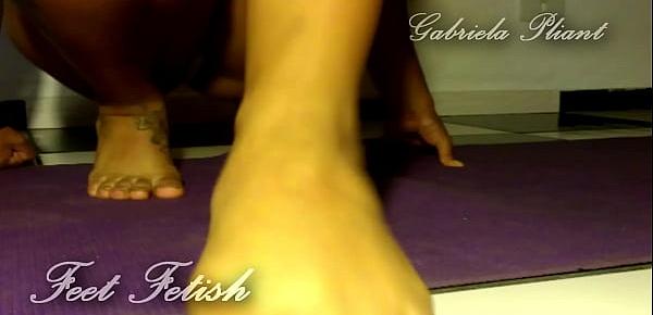  Feet Fetish Teaser Gabriela Plant  (self licking, footjob and feet tricks)